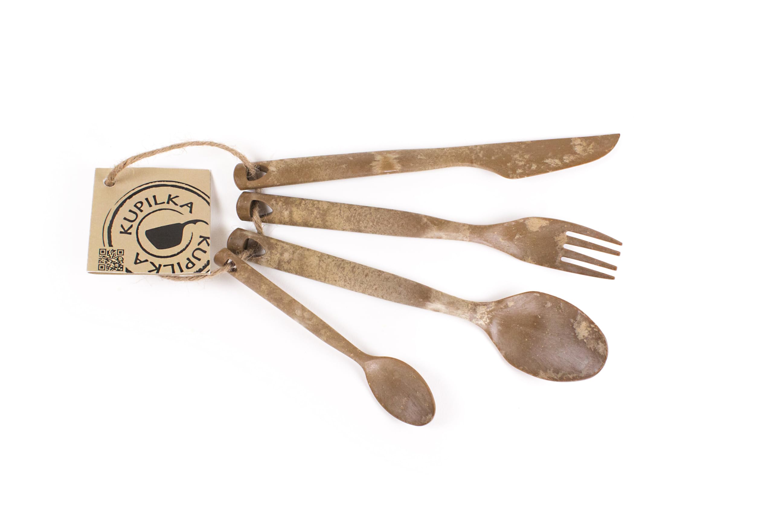 Kupilka Cutlery Set - Fork, Knife, Spoon and Teaspoon - Brown