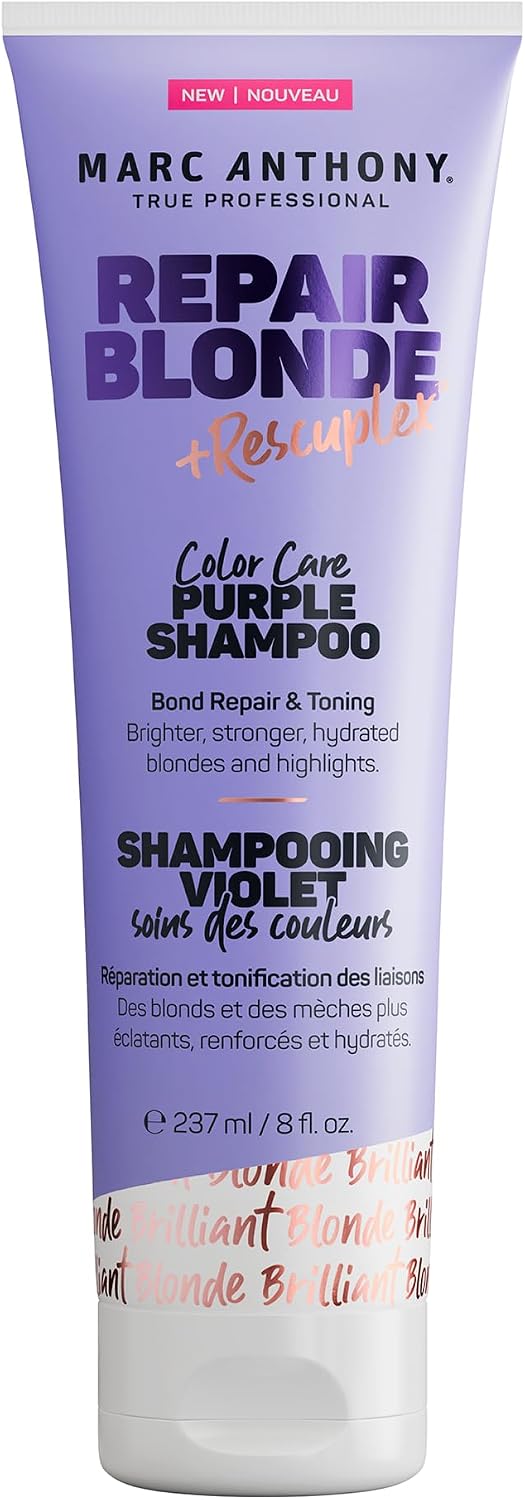 Marc Anthony Repair Blonde, Toning Purple Shampoo for Blonde & Gray Hair | Repair & Toning Hair Shampoo for Blonde, Platinum, Highlights & Silver Hair - Tone Brassy Hues - Paraben, Sulfate Free