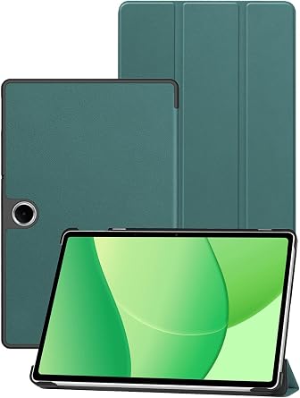 for Oppo Pad SE 11 inch Android 15 Tablets tri-fold Smart Protective case,ZBAGUG Shockproof Lightweight PU Leather Protective Cover with Stand, Green.
