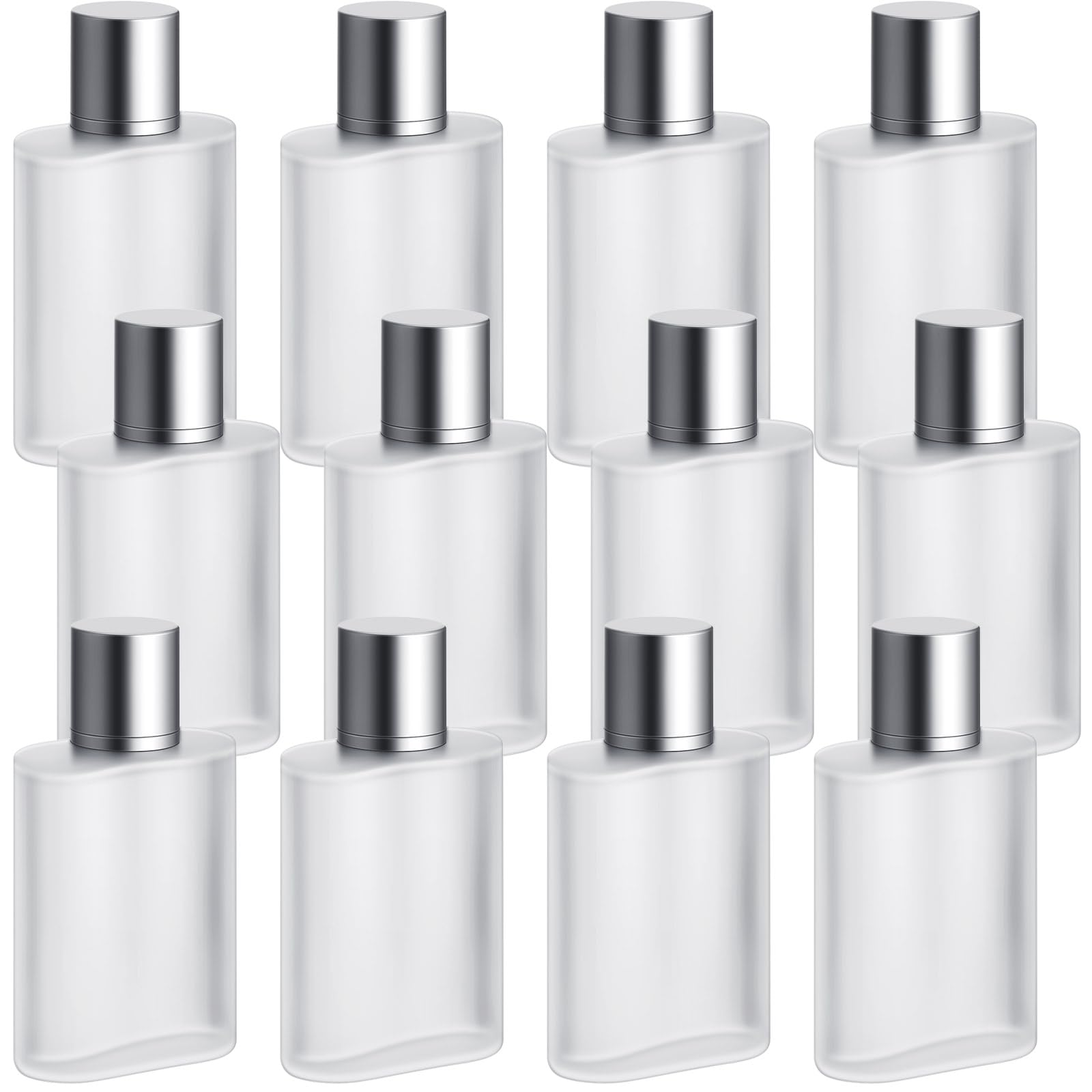 Tessco for you 6 Pcs 50ml / 1.7 Ounces Frosted Glass Bottle Perfume Atomizer refillable Spray Empty Perfume Dispenser Fine Mist Atomizer Cosmetic Container for Travel Men Women(Silver Gray)