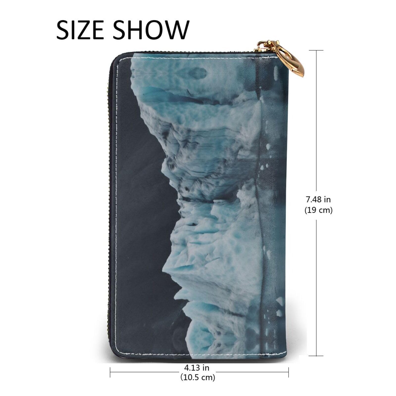 Cartera larga y grande de piel con cremallera y patrón Fuzzparty