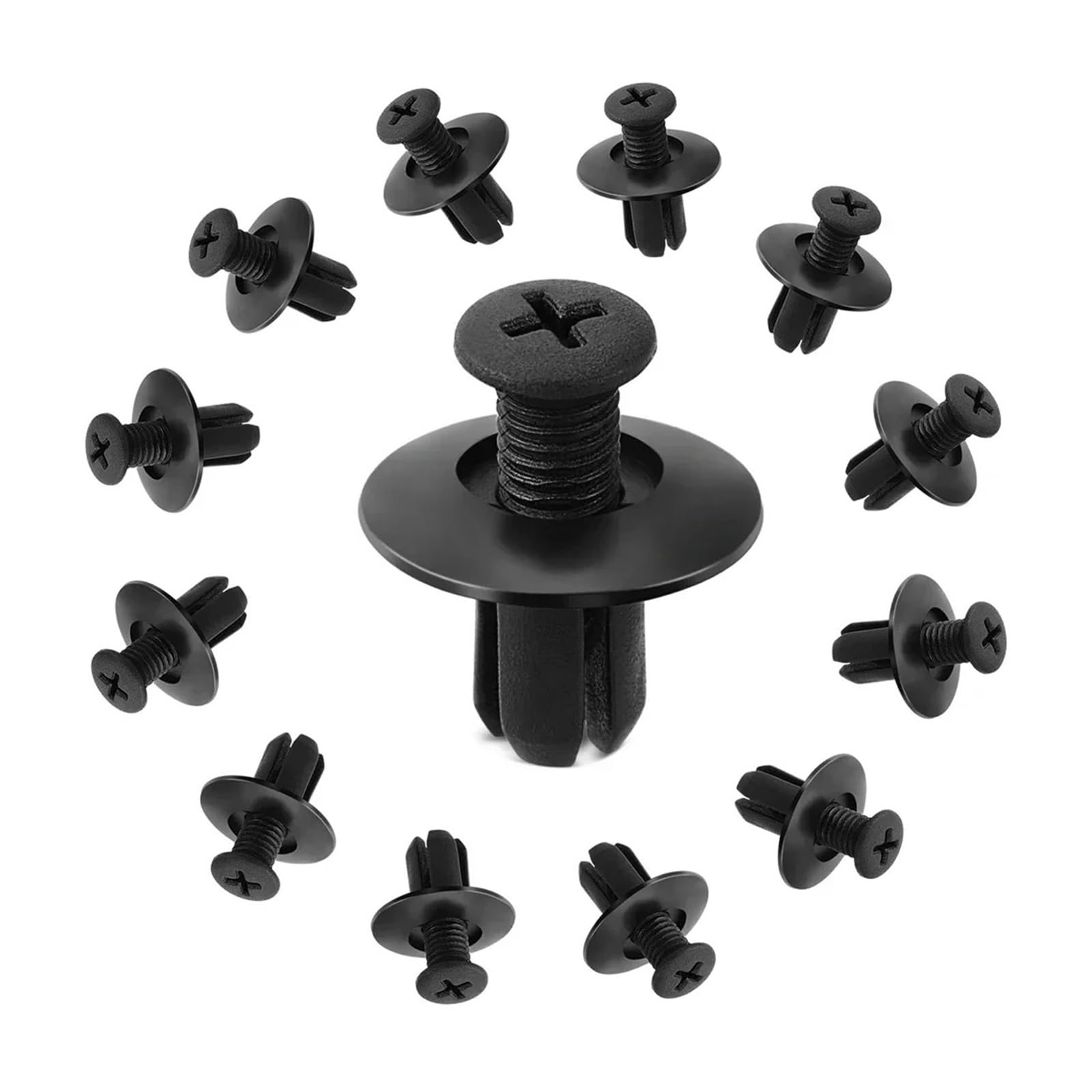 KXFVYNE 50/100pcs 8mm Plastic Rivets Fasteners Screw Car Bumper Black Rivet Fastener Clips(100pcs)