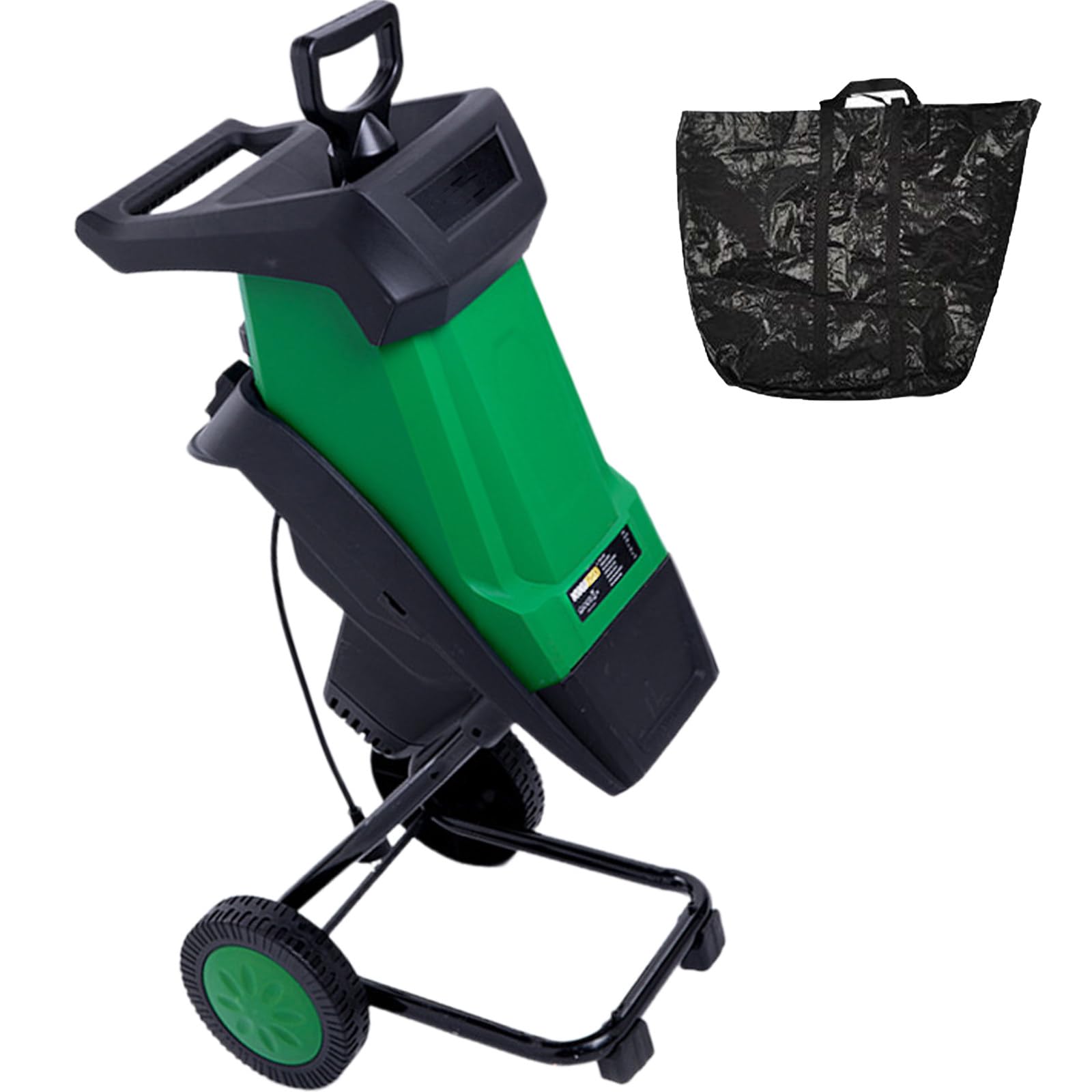 Biotrituratore Elettrico Trinciatrice, Trituratore Elettrico da 2400 W, Strumento da Giardino con Cippatrice per Legno, per Rompere I Rami in Modo Efficiente Green-B