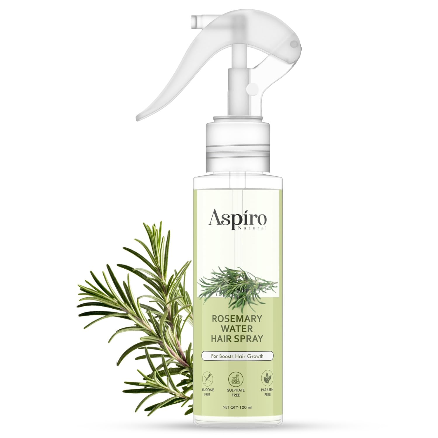 Rosemary Water Hair Spray For Hair Growth - Reducing Hair Fall, Strengthens Hair & Breakage - Promotes Healthy Follicles and Thicker Hair - For Men & Women - Fragrance Free -100 ml