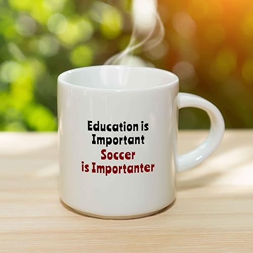 Miniatura 3 de Taza de café con texto en inglés "Soccer is Importanter", divertido regalo deportivo de equipo de jugadores, taza de cerámica, regalo de