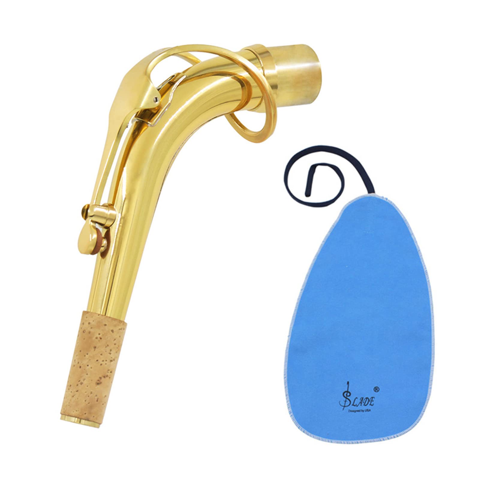 Collo per Sassofono Contralto, Collo Piegato in Ottone da 24,5 Mm per Flusso D'Aria Superiore e Intonazione Migliorata, Accessorio con Panno Pulizia, for Musicisti Professionisti Studenti Jazz Band