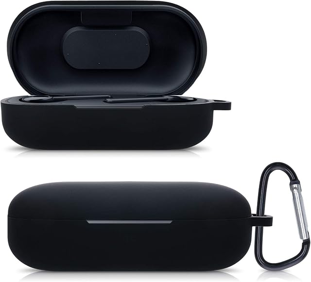 kwmobile Silicone Case Compatible with Razer Hammerhead True Wireless - Case Protective Cover for Headphones - Black