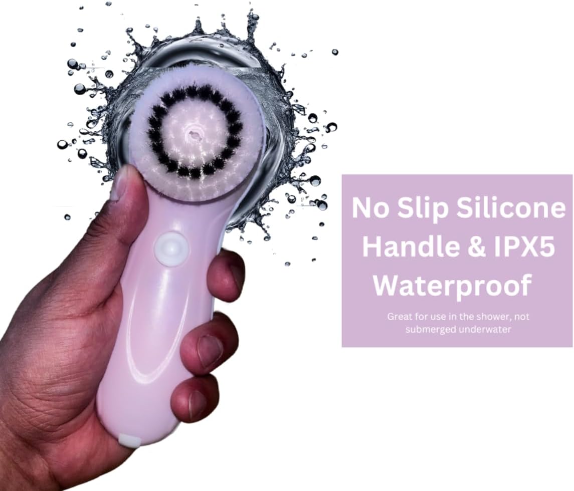 Electric Face Brush – Advanced Face Cleansing Brush with 3 Interchangeable Heads & 2 Speeds - HERPLA Premium Face Scrubber & Massaging Tool Device for Men & Women Suitable for All Skin Types