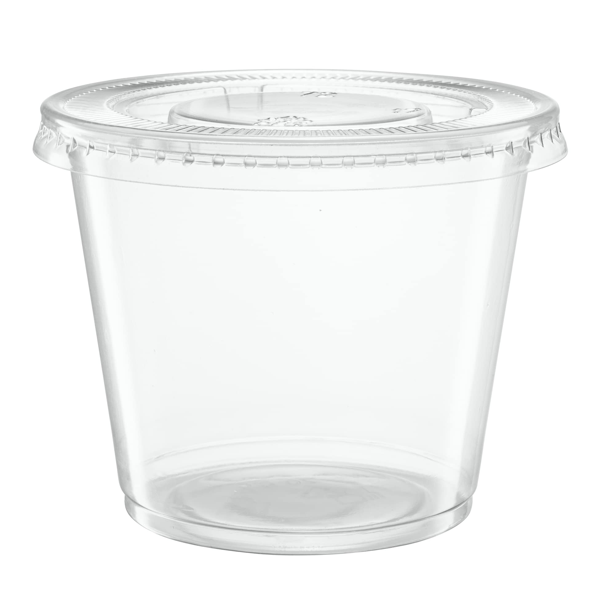 [200 Sets 5.5 oz.] Plastic Disposable Portion Cups with Lids, Souffle