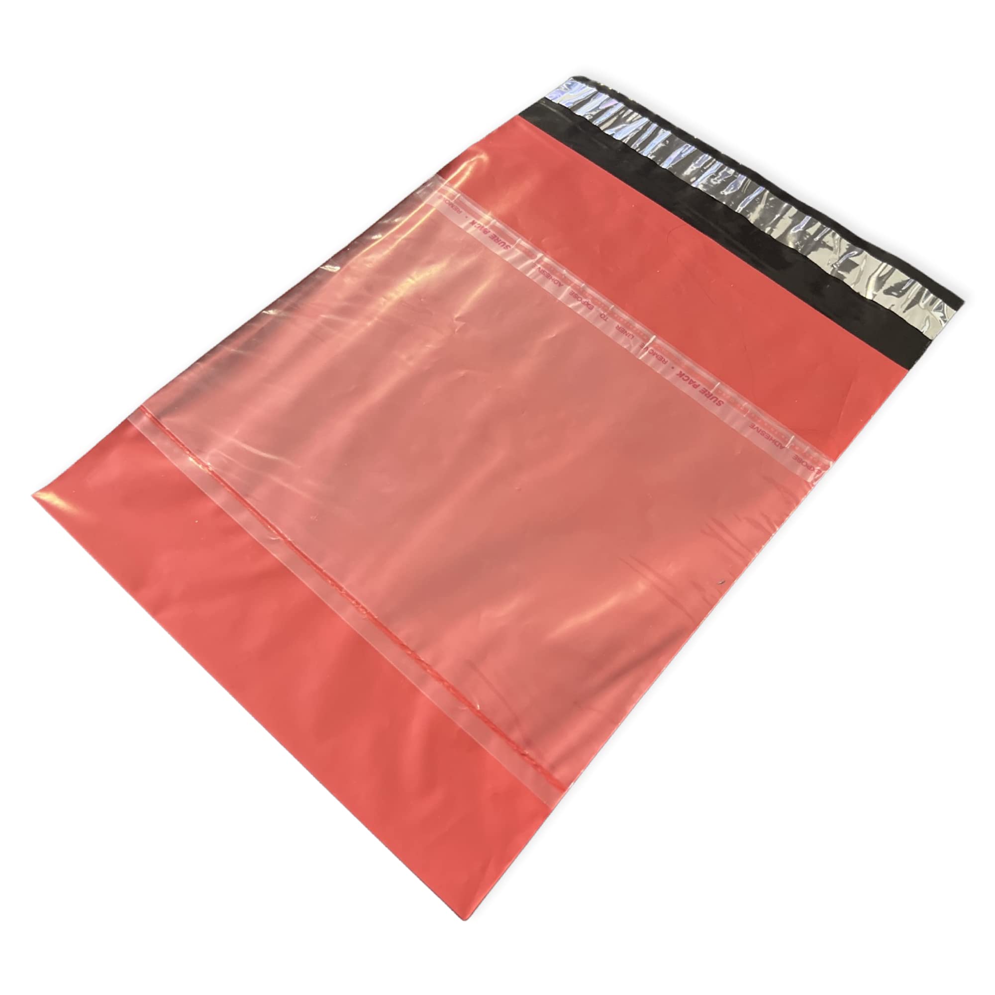Securement Tamper Proof Courier Bags with Pod, Colour Courier Bags (Pack of 100 Bags, 10x14, Red)