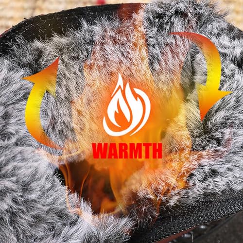 Lossarye Winter Snow Boots for Women Slip On Thickened Warm Fur Lined Zipper Booties Soft Bottom Waterproof Non-Slip Cotton Snow Shoes3