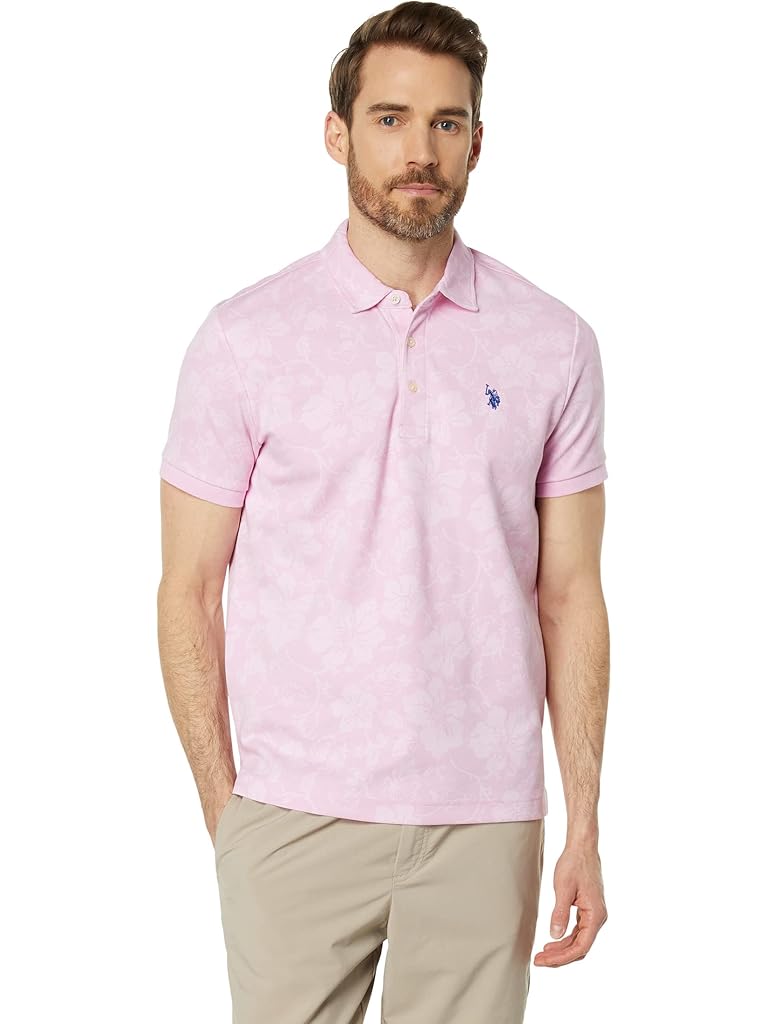 U.S. POLO ASSN. Floral Birdseye Slim Pique Polo