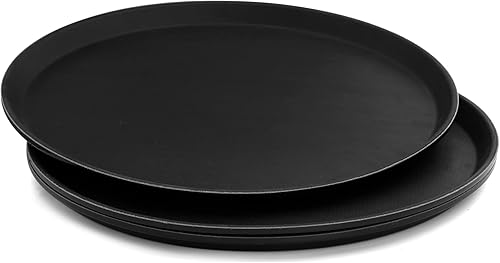 Miniatura 3 de TOPZEA Paquete de 3 bandejas grandes para servir restaurantes, bandeja redonda de plástico de 16 pulgadas, bandeja de servidor, bandeja