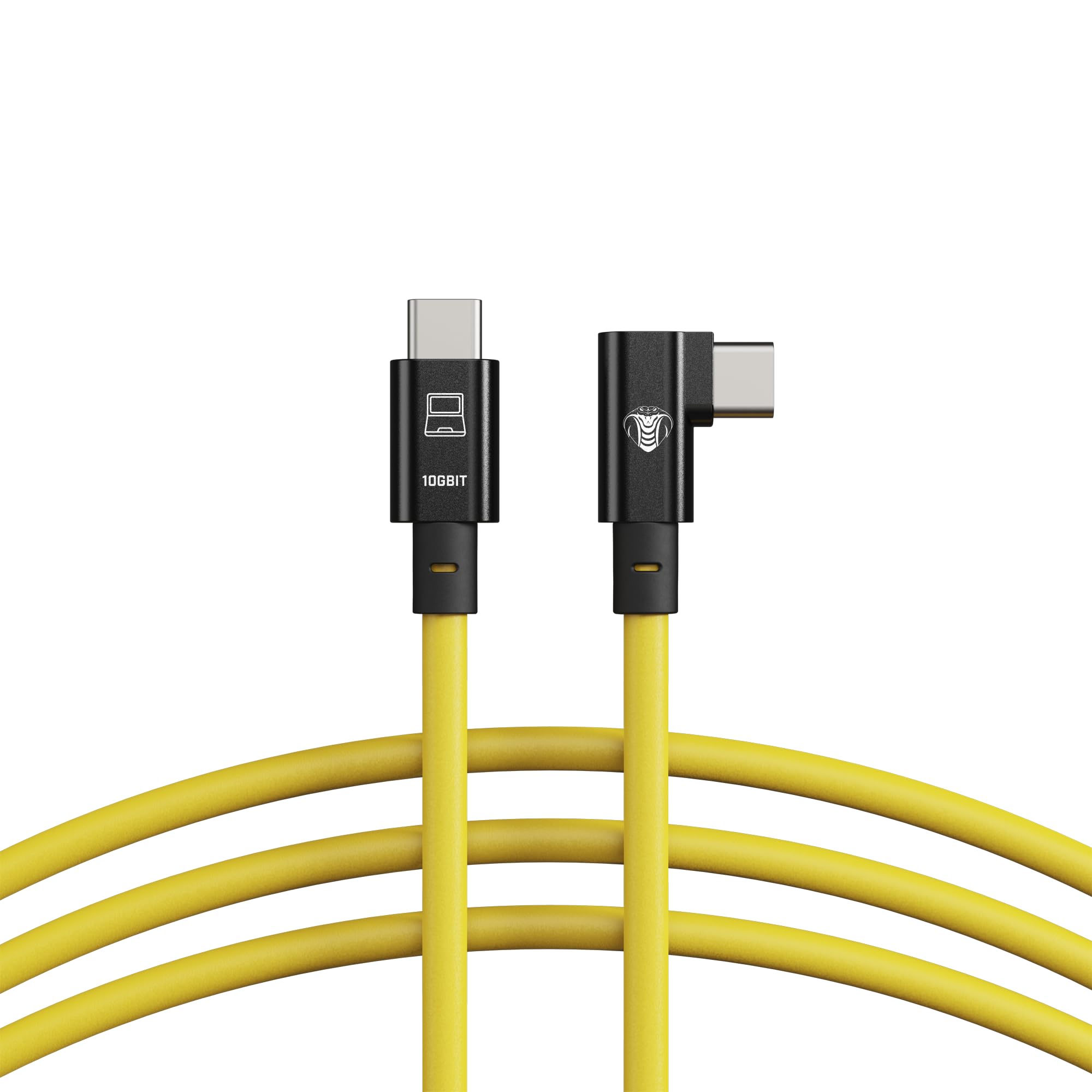 Cable USB-C to USB-C (90°) - 10m - (10Gbit) Amarillo