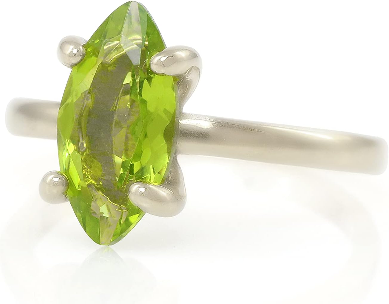 Stylish Peridot Ring - Adorable August Birthstone Ring - Unique Gold Rings for Women - Engagement, Wedding, Anniversary, Birthday Jewelry for Ladies - Customizable Material