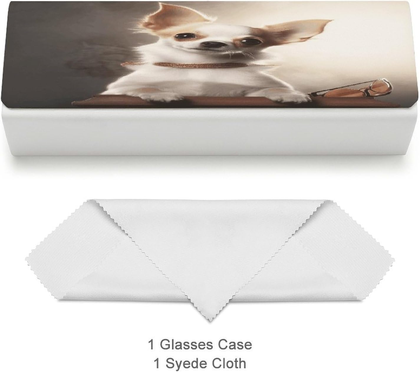 Leather Hard Shell Glasses Case, Portable Travel Sunglasses Case image 3