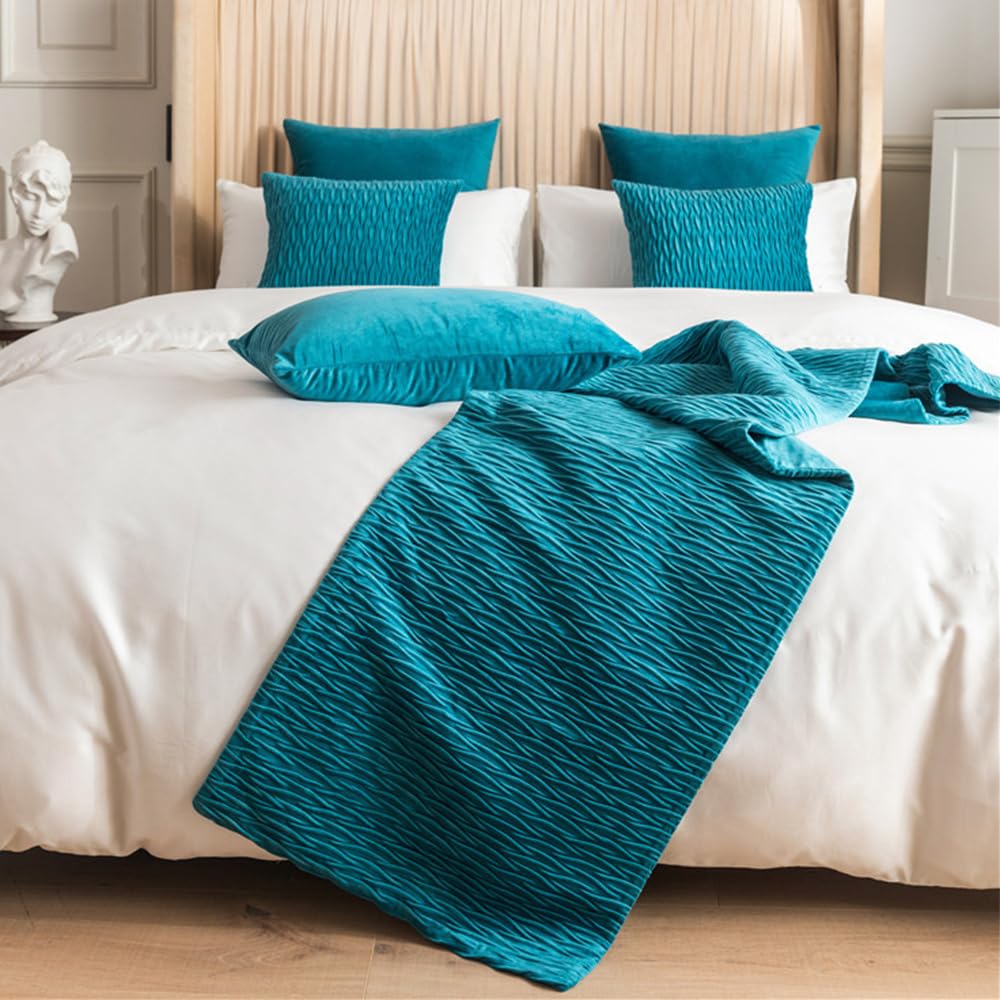 Morbuy Chemin De Lit Avec Coussin Assorti, Couleur Unie Chemin De Lit Hôtel Doux Drapeau De Lit Pour Salon, Chambre à Coucher, Décoration De La Maison