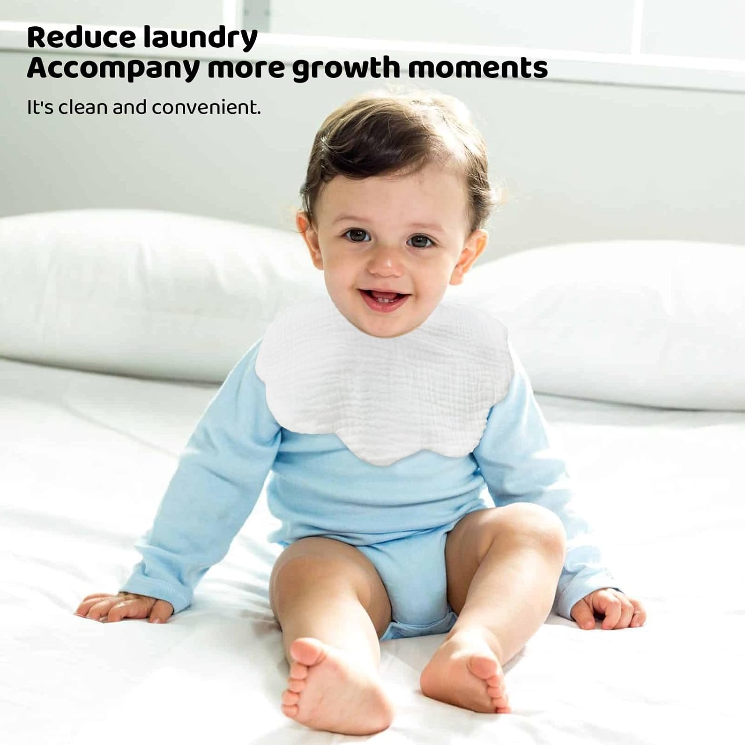 Muslin Baby Bibs for Drooling and Teething Newborn Drool Bibs for Baby Girl Boy - Image 4