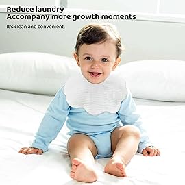 DOSMINE Muslin Baby Bibs for Drooling and Teething Newborn Drool Bibs for Baby Girl Boy (Ivory)