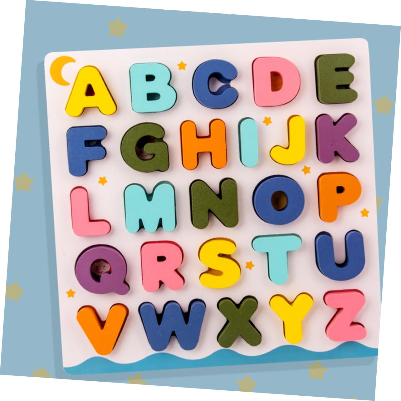 Puzzle Educativi in Legno per Bambini 2 Set, Blocchi | Back To School Party, Riconoscimento Lettere e Numeri, Giochi in Legno per Apprendimento e Aula