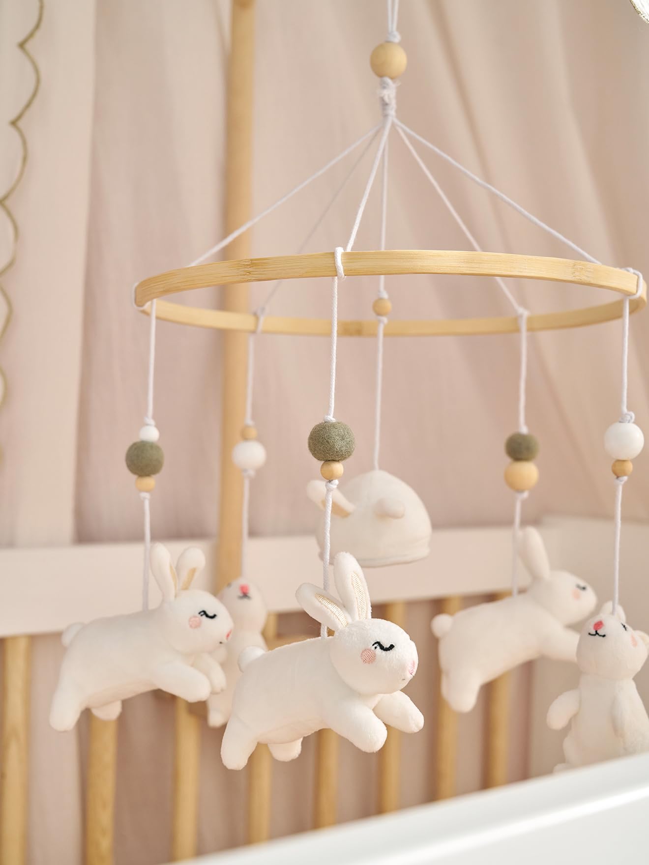 VERTBAUDET Mobile mit Musik, Hase, Baby, Holz, TU