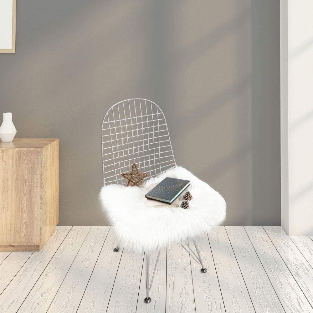 RosieLily Ultra Soft 2 x 3 Feet Faux Fur Area Rug, Fluffy Shaggy Sheepskin Fur, White Fuzzy Machine Washable Shag, Nursery Decor Throw for Bedroom, Kids Room, Living Room