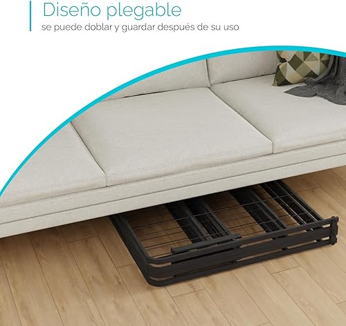 Miniatura 5 de Base de cama individual con plataforma de metal, tamaño individual, base de colchón de 14 pulgadas, repuesto de somier, listones de acero