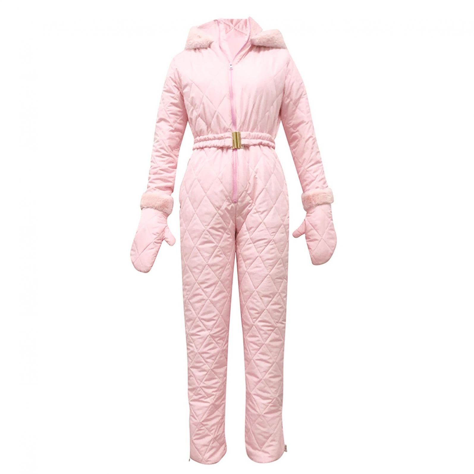 Traje de esquí para mujer de una pieza de esquí | Mono de esquí con capucha cálido de invierno invierno para deportes al aire libre, traje de esquí con cremallera