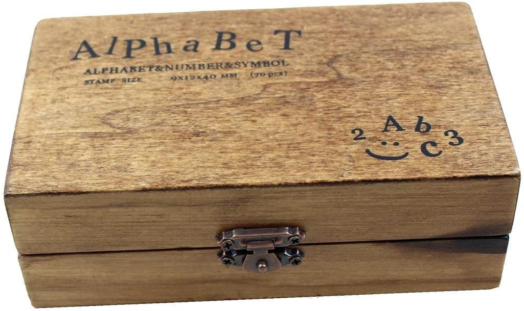 Estone 70pcs/set Wooden Box multipurpose Number Alphabet Letter Wood Rubber Stamp New