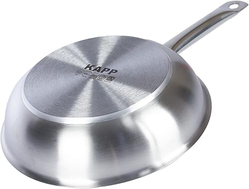 Vista 8 de KAPP Sartén/Sartén de acero inoxidable Triply con mango largo y permanece fresco, 11 pulgadas, color plateado