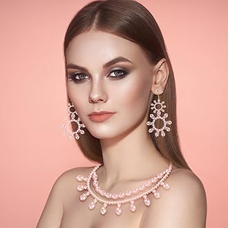 Crystal Beads, 600 Pcs Glass Beads, Assorted Crystal Beads for Jewelry Making, Rondelle Jewelry Beads with Container Box, Crystal Glass Beads for DIY Necklace Bracelet Earring(4/6/8mm, Pink Color)