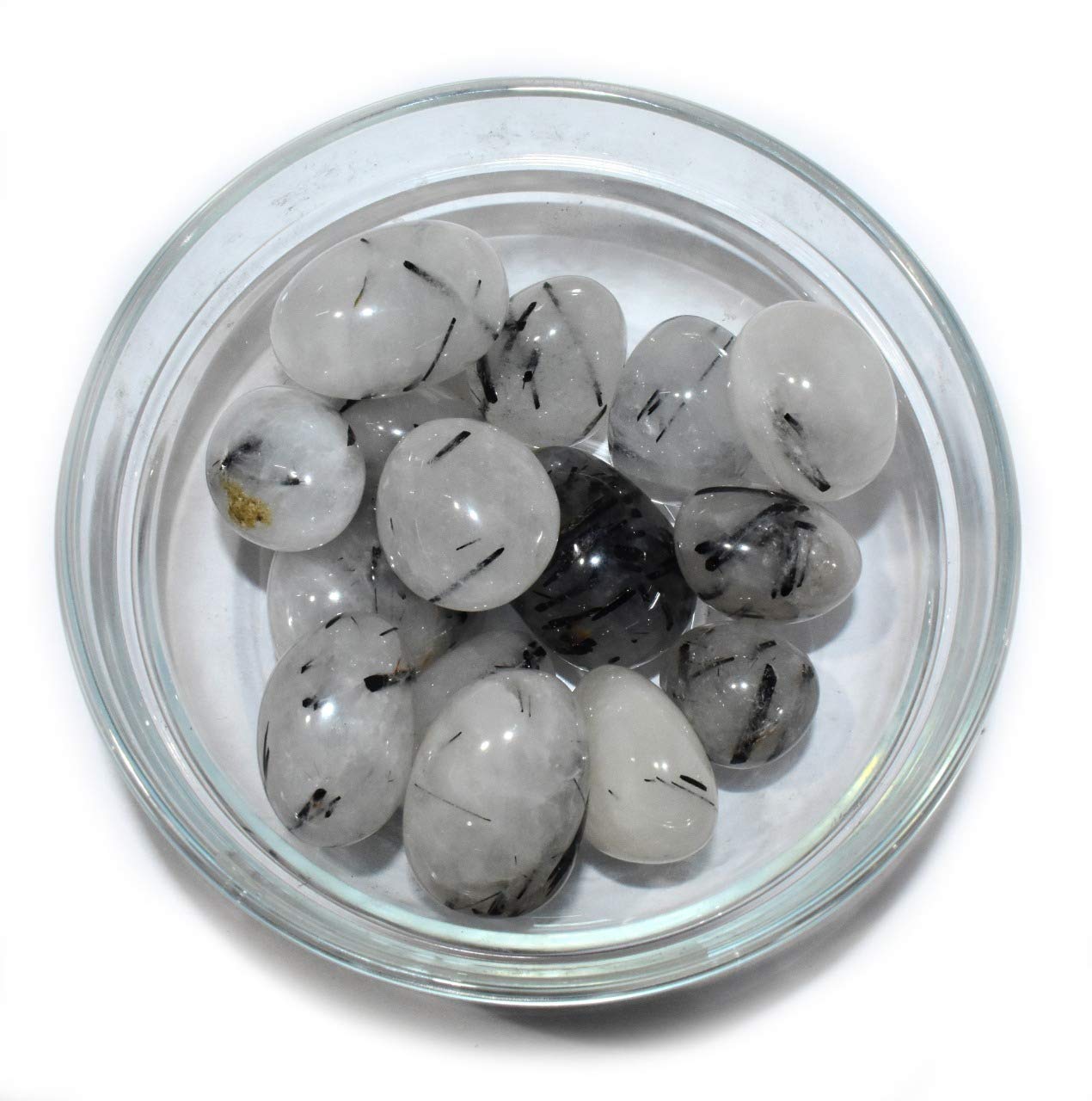 Tumble - Black Tourmalinated Rutile Quartz 2 Pieces Natural Chakra Balancing Crystal Healing Stone-image-18