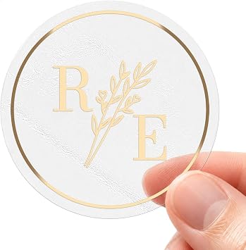 Custom Wedding Envelope Stickers Invitation Stickers Gold Wedding Seals | Personalized, Monogram, Transparent, Waterproof, Vinyl, Customized, for Thank you Welcome Gift Bags Invites Cookies Drinks