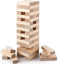 SHERU® Wooden Stacking Tower Game for Kids & Family | Classic Balancing Blocks | Montessori Educational Toy for 3+ Years | Educational Indoor Classic Block Stacking Game