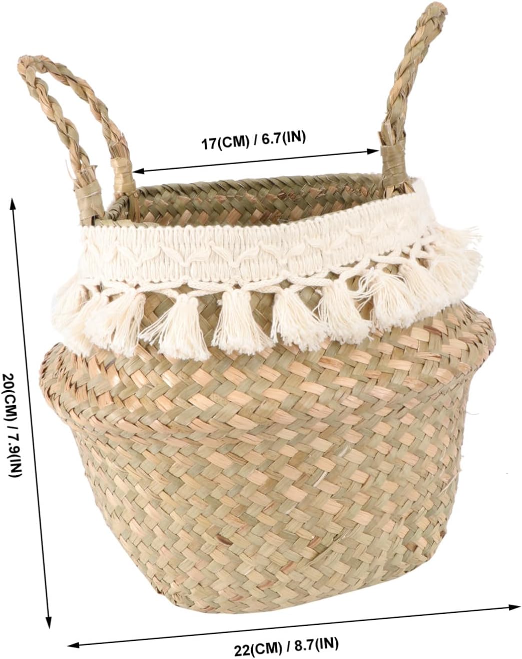 Woven Flower Basket Multi Purpose Decorative Foldable Rattan Basket image 2