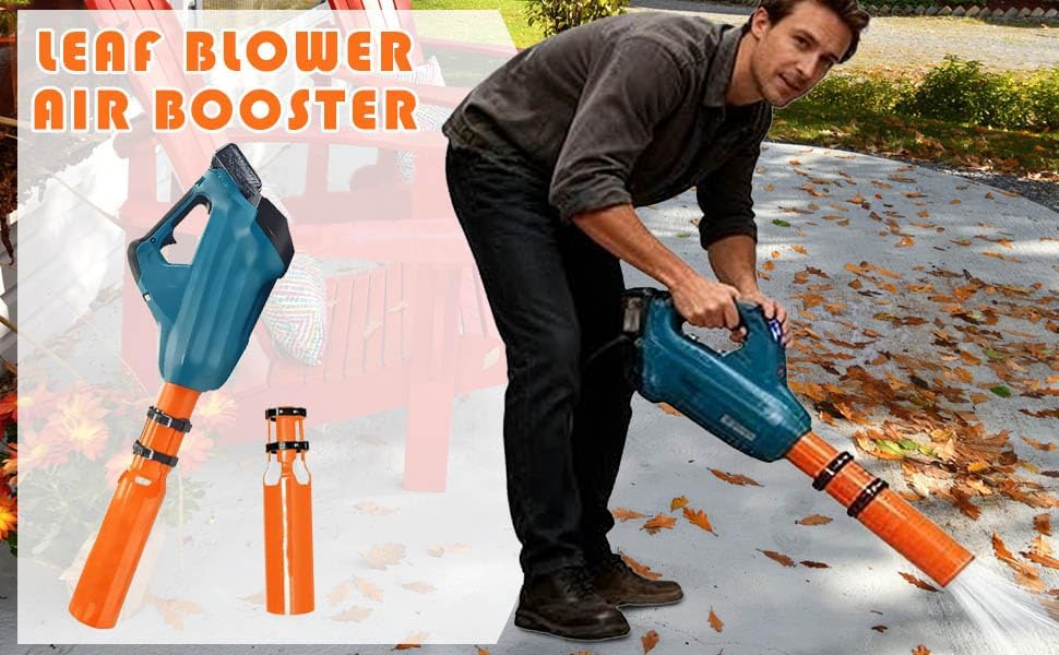 Leaf Blower Air Booster, Air Flow Booster for Blower, Turbo Nozzle Extension Boosts Speed & Power, Leaf Blower Attachment Fits 2-4 Inch Blowers for Yard, Lawn, and Driveway Cleanup