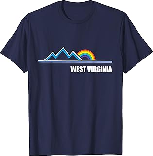 Retro West Virginia T Shirt Vintage Rainbow Mountains Tee T-Shirt
