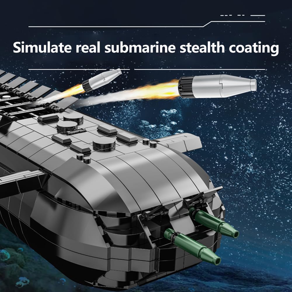 DUANT 628020 941 Modell Atom-U-Boote Bausteine Bausatz, 4474 Stück Militär Atom-U-Boot-Komponenten von Kriegsschiffen, Sammelbar Zeigen Sie U-Boot Modelle Spielzeug und Geschenke