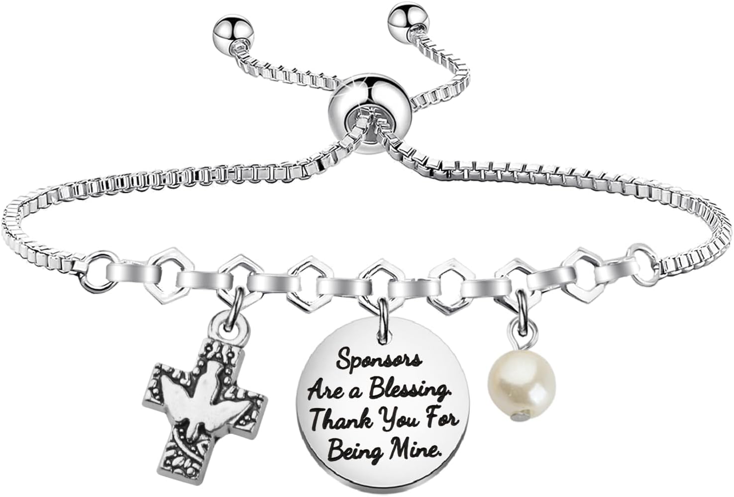 MAOFAED Confirmation Sponsor Gift, Sponsors Are A Blessing Thank You for Being Mine,Christian Bracelet for Women(sponsorBlessingCA)
