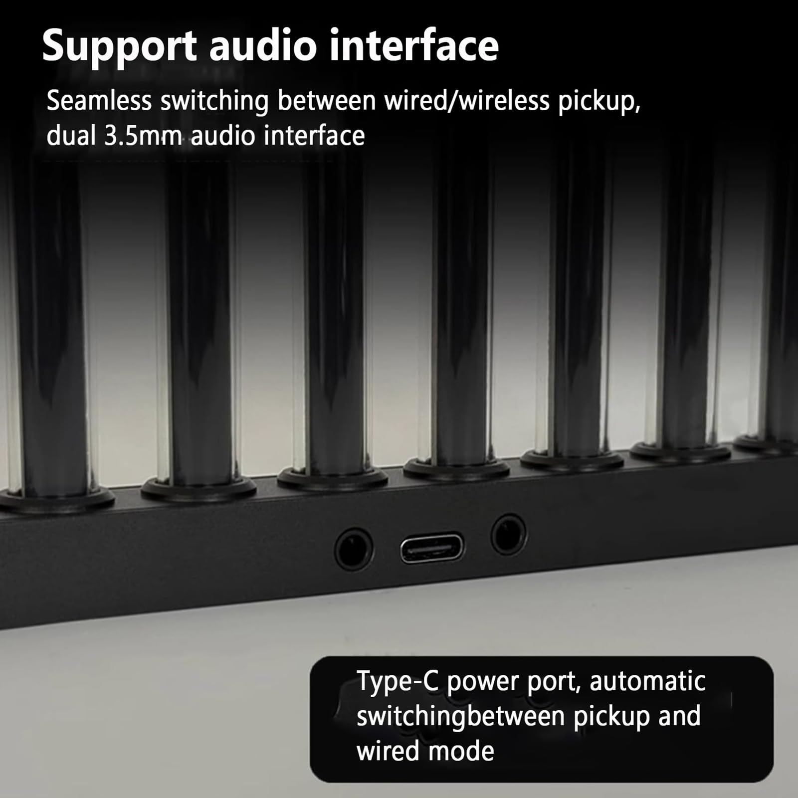 Lámpara Rítmica Musical Led, Luz Ambiental RGB Reactiva Al Sonido con 10 Tubos Luminosos, 6 Modos Dinámicos, para Escritorio, Estudio Y Sala De Juegos