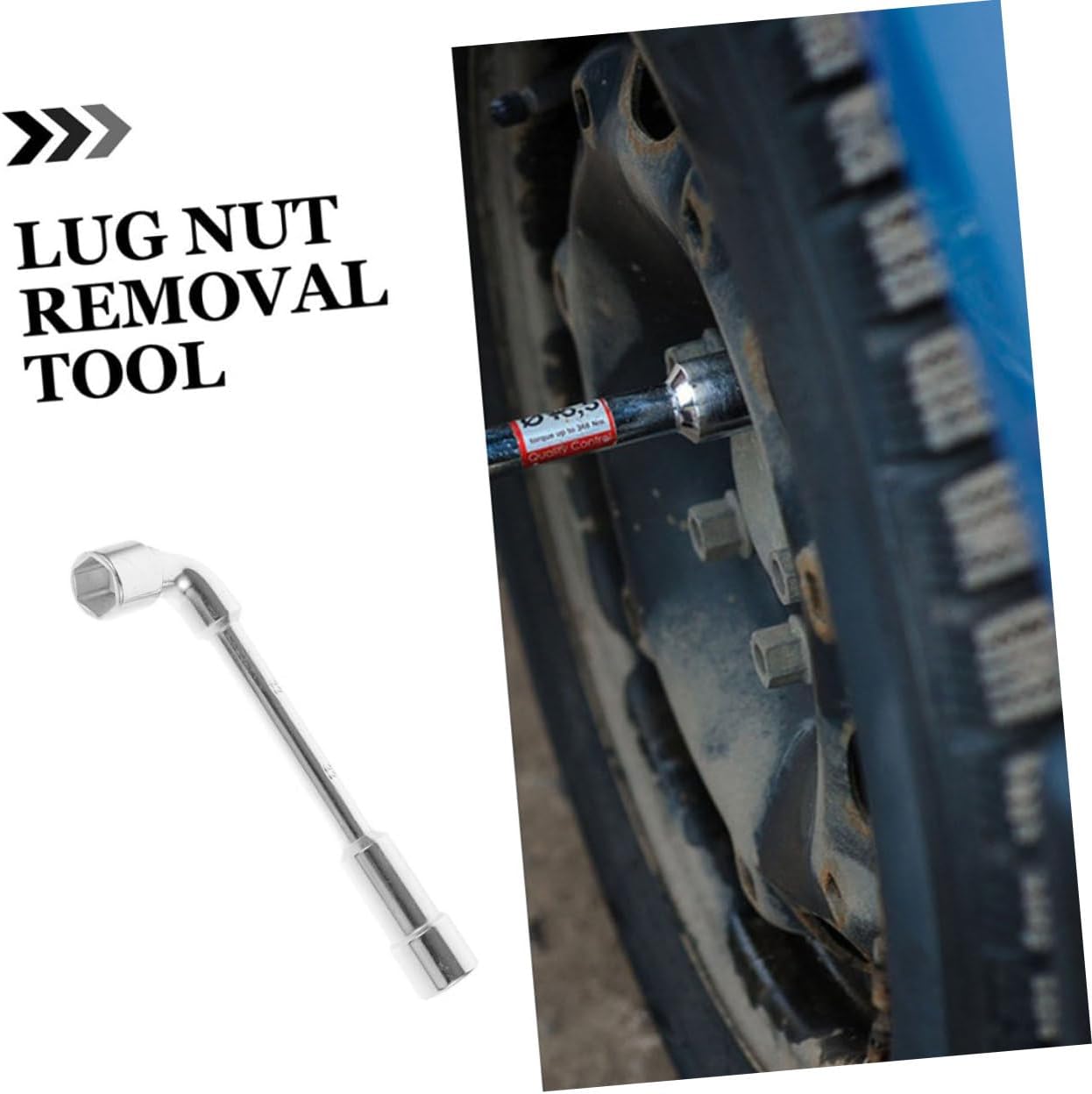 L-shaped Socket Spanner 21mm Tire Changer Tool Dual-ended Automotive Wrench for Car and Motorcycle Repair with Angled Socket and Tire Valve Function