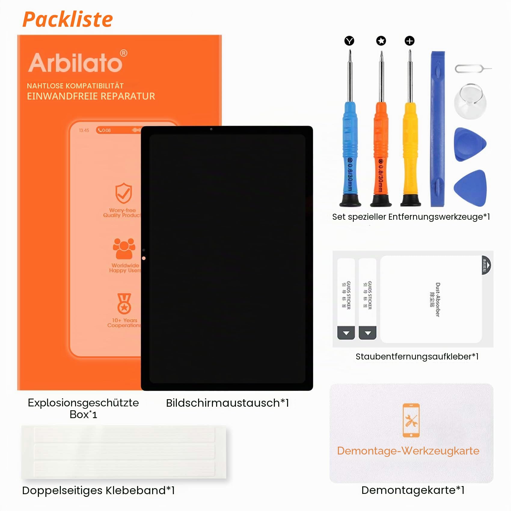 LCD-Bildschirm für Samsung Galaxy Tab A8 10.5 2021 SM-X200, Digitalisierer SM-X205 Display Panel Montage Set (schwarz)