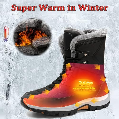 Mifawa Womens Snow Boots Women'S Winter Boots Women Fur Lined Snow Boots For Womens Anti-Slip Womens Winter Boots Waterproof Backpacking Boots Outdoor Walking Shoes For Ladies Anti Slip Ankle Boots Non-Slip thumb #1