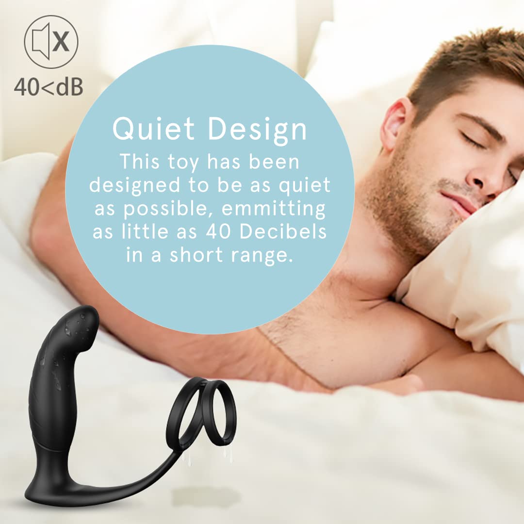 Stimulateur De Prostate Et Double Anneau Delight - Vibro Silicone - Jouet Sexuel Homme Neuf