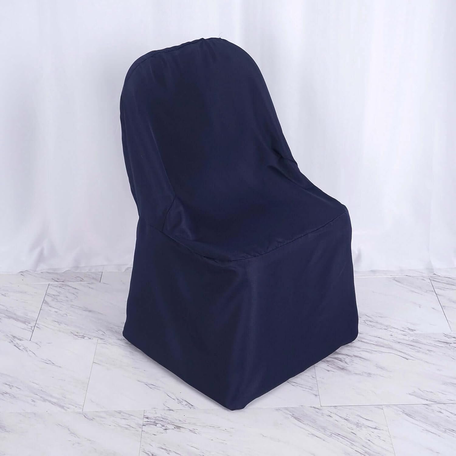 Tableclothsfactory 100 PCS Black Linen Polyester Folding Chair Cover Dinning Chair Slipcover for Wedding Party Event Banquet Catering