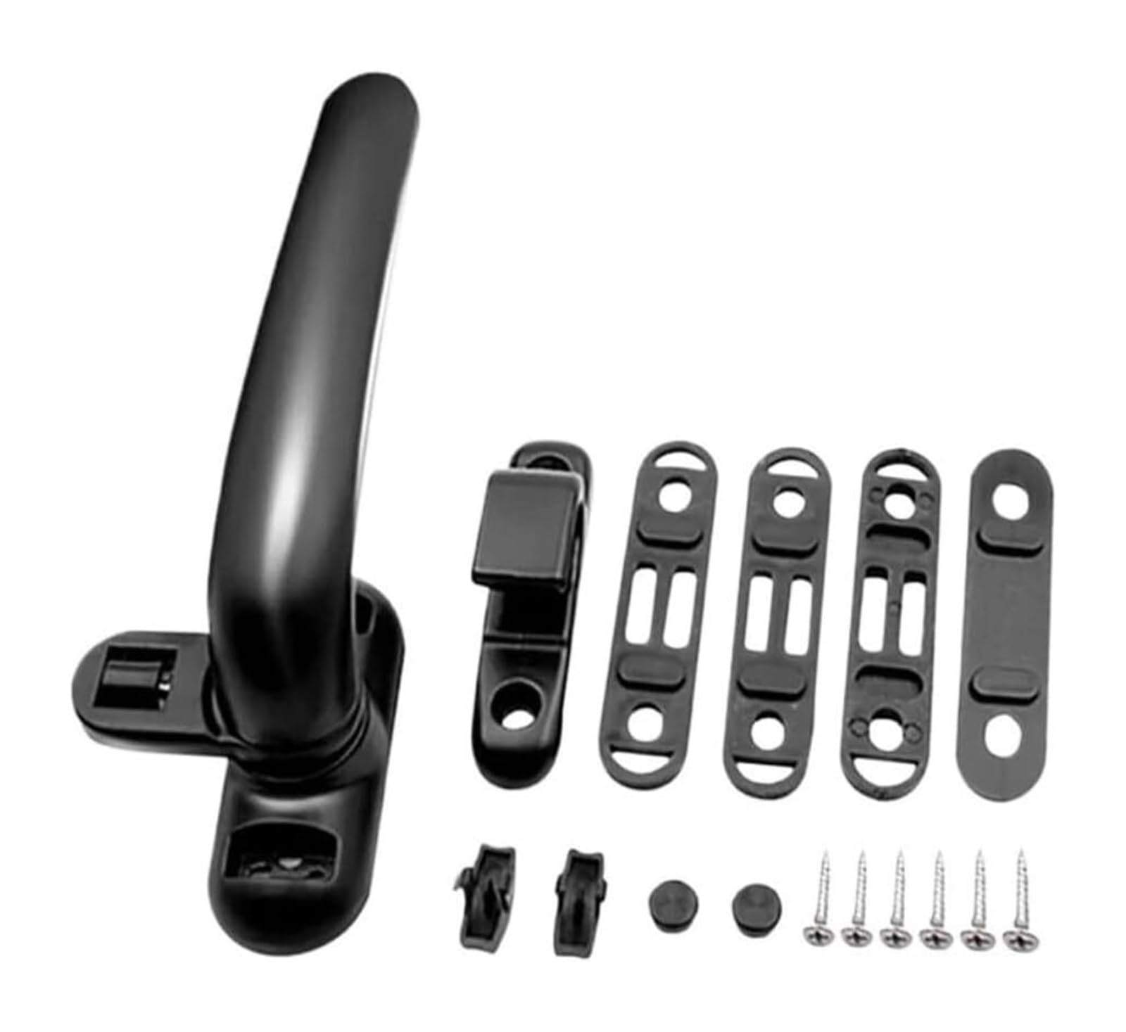 Window Handle Universal Aluminum Alloy Lock Casement Wheel(Black Left)