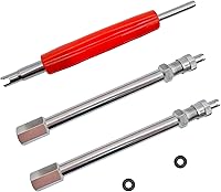 Vista 1 de VOTNMIC Extensores de vástago de válvula doble de 2 pulgadas, juego de 2 piezas, resistente, 1.969 in, recto, de metal, extensiones de vástago