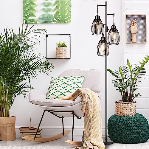 Torondo Dimmable Floor Lamp, Industrial Floor Lamps for Living Room, Black Tree Lamp Rustic Tall Lamps Standing Lamp for Bedrooms Living - Image 5