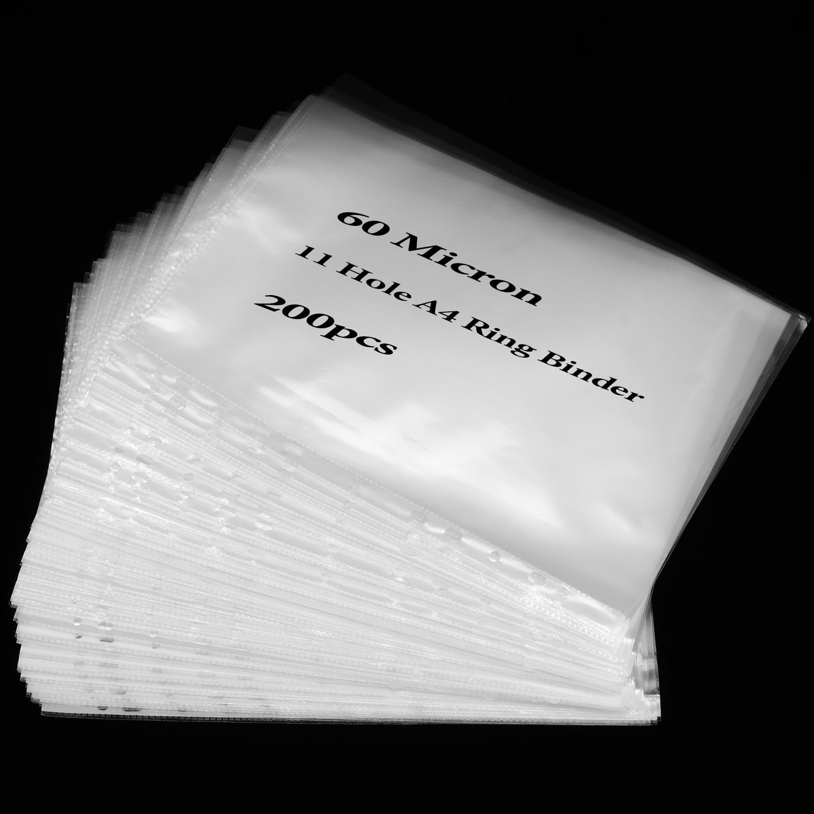 A2 Portrait Glass Clear Punched Pockets Wallet Ring Binder File - Foto 2