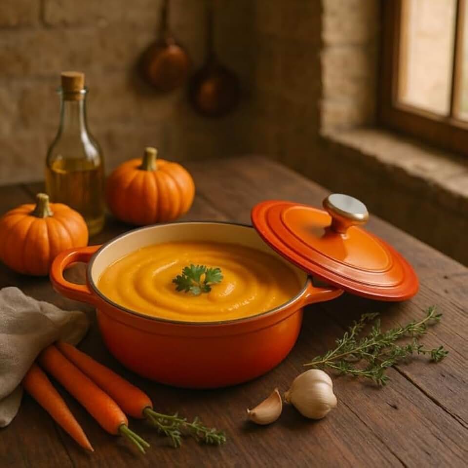 Caçarola de Cerâmica 28cm 6,8L Laranja com Tampa | Panela para Forno Alta Resistência | Acompanha 2 Pegadores de Silicone